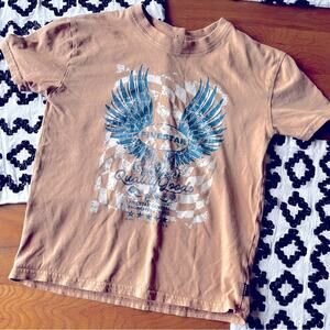 Fivestar General Graphic Tee Blue Wing Design babydoll shirt size small S